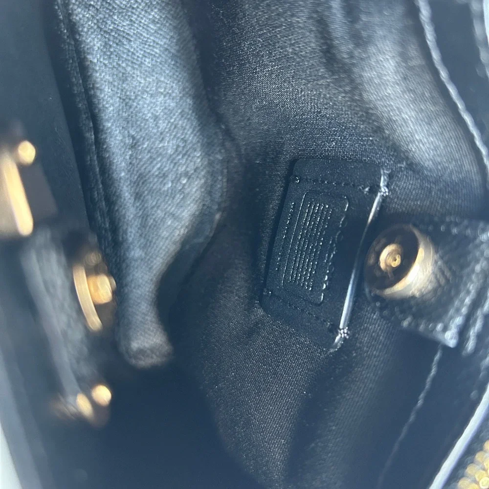 Coach Mini Town Bucket Bag Floral Brown Black Canvas C7270
